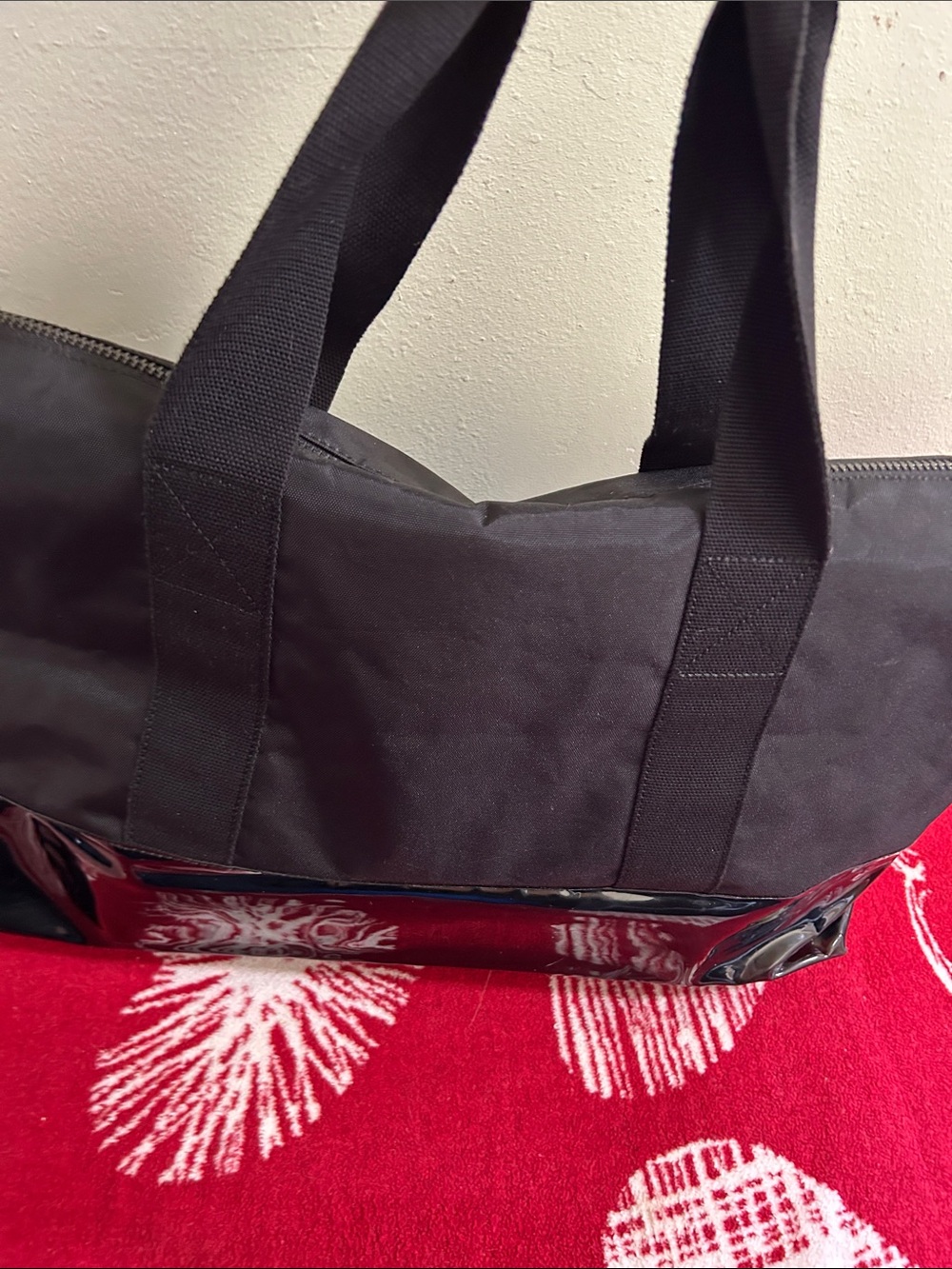 Burberry Black Duffel Bag with Glossy Trim